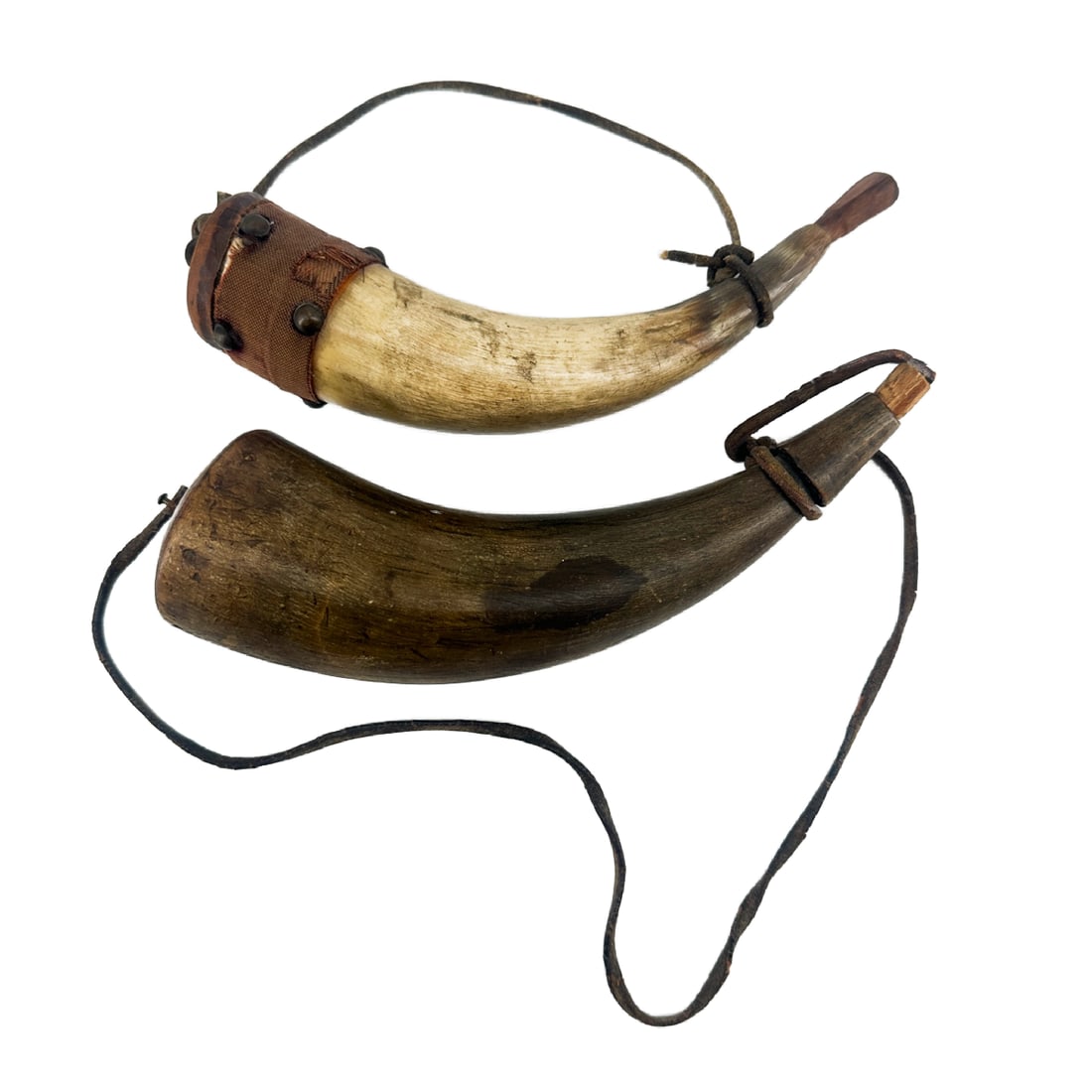 Pair of Antique Gun Powder Horns (1 of 10)
