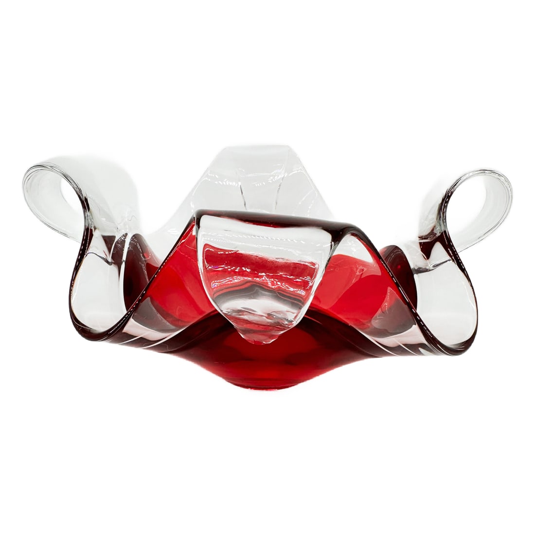 Mid-Century Modern Sommerso Art Glass Centerpiece Bowl (1 of 10)