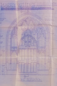 "Harry Potter and the Sorcerer's Stone" Original Girls Restroom Front Elevation Blueprints