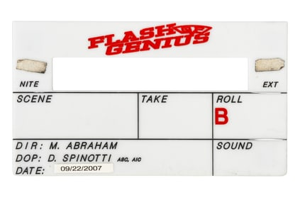 "Flash of Genius" Production Digital Slate Plate