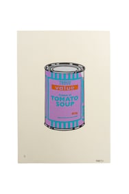"Banksy" Screenprint "Soup Can (Violet, Blue, Tan)" Signed (7 of 10) from 2005 with Pest Control COA