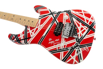 "Van Halen" Eddie Van Halen Hand-Striped, Stage Played and Signed 2008 Charvel EVH Art Series Guitar