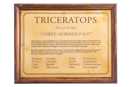 "Jurassic Wolrd: Fallen Kingdom" Triceratops Sign