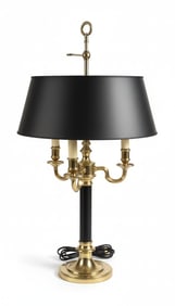 Brass Candelabra Floor Lamp with Black Shade