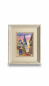 Watercolor Painting of Chartres Street Scene by Ann Schaefer