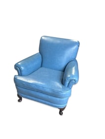 Vintage Mid-Century Blue Vinyl Club Chair