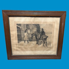 1882 S.E. Waller / Frank Paton Etching – Historical Scene with Riders