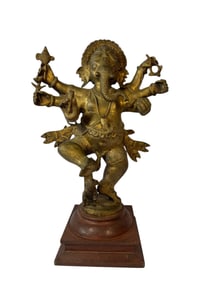 Brass Dancing Ganesha Statue