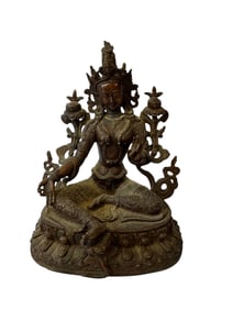 Brass Green Tara Statue