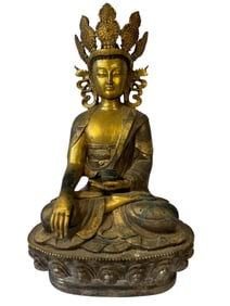 Gilt Bronze Shakyamuni Buddha Statue