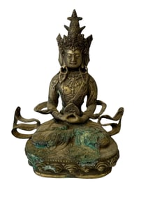 Bronze Buddhist Deity 4 Head Statue