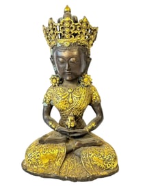 Gilt Bronze Primordial Buddha Vajradhara Statue