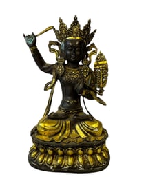 Gilt Copper Manjushri Bodhisattva Statue