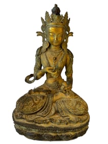 Large Gilt Bronze Vajrasattva Statue