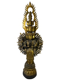 Gilt Bronze Thousand Arm Avalokitesvara Statue