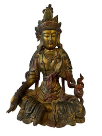 Carved Wooden Guan Yin Statue