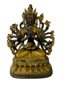 Gilt Bronze Bodhisattva Avalokitesvara Statue