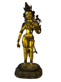 Gilt Bronze Bodhisattva Padmapani Avalokiteshvara Statue