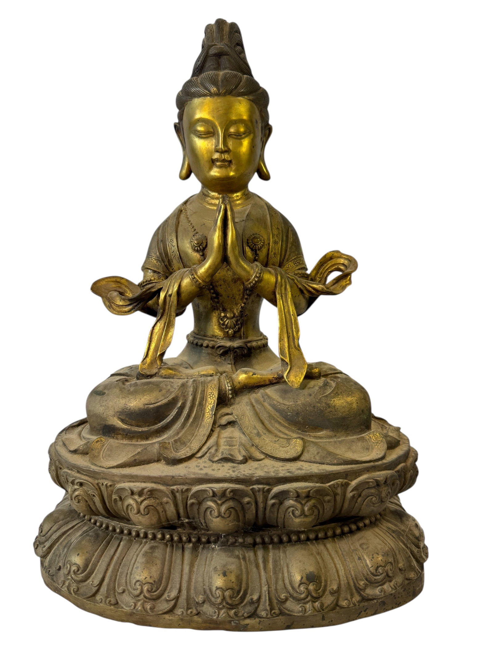 Gilt Bronze Guanyin Statue (1 of 5)