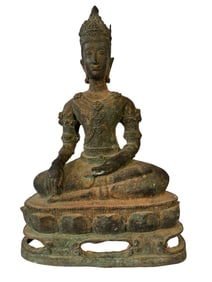 Cast Iron Thai Seated Buddha Statue