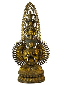 Gilt Bronze Thousand Arm Avalokitesvara Statue