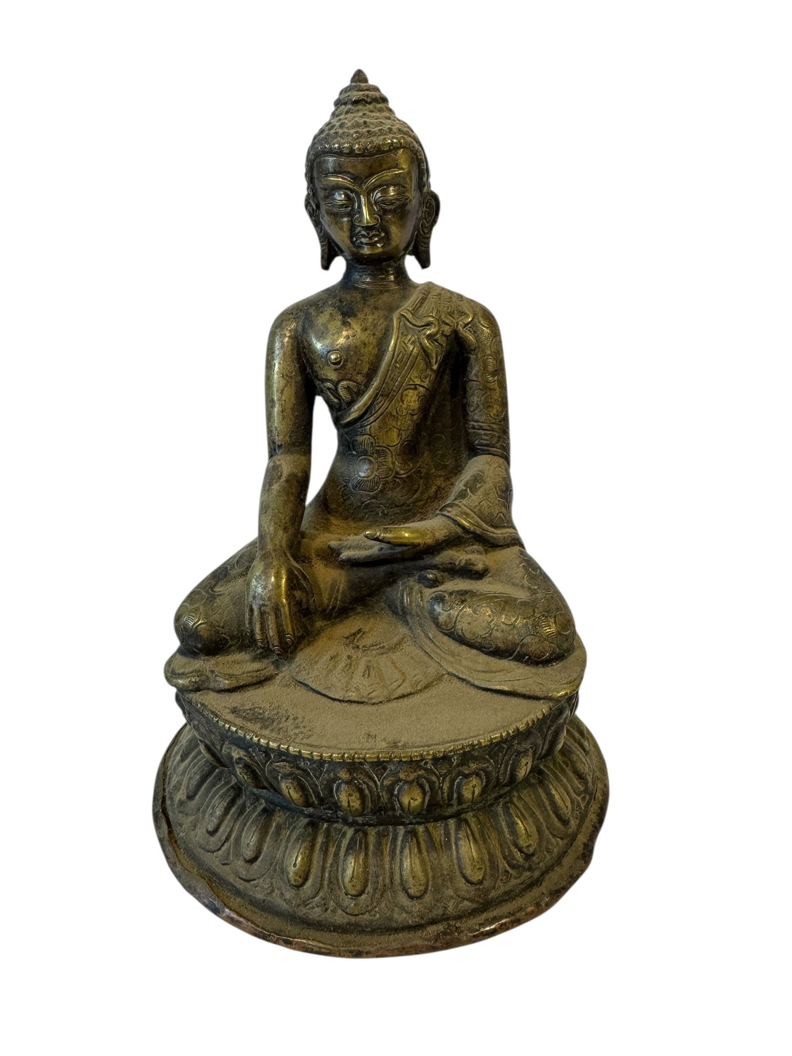 Bronze Shakyamuni Buddha: Sealed bottom. Photos are part of the description and should tell the whole story.