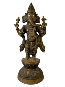 Brass Standing Ganesha Statue