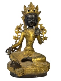 Gilt Bronze Tibetan White Tara Statue