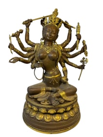 Gilt Bronze Sitatapatra Statue