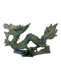 Hand Carved Jade Dragon Statue