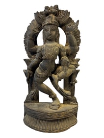 Hand Carved Wood Krishna Statue