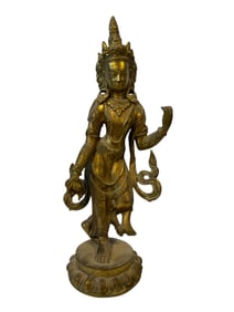 Brass Standing Tara Statue