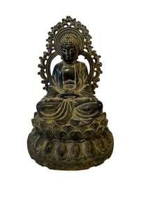 Bronze Japanese Amida Buddha Statue