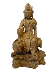 Carved Wood Guanyin Statue