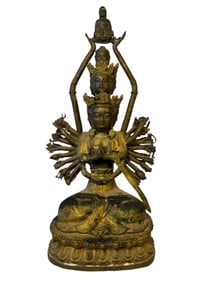 Gilt Bronze Thousand Hand and Eye Avalokitesvara Statue