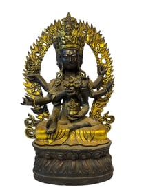 Gilt Bronze Avalokitesvara Statue