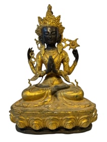 Gilt Bronze Avalokitesvara Statue