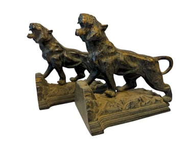 Pair Bronze Tiger Bookends