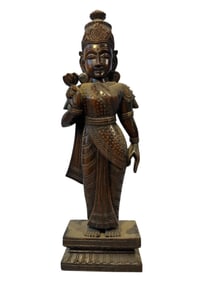 Hand Carved Wooden Deity Statue
