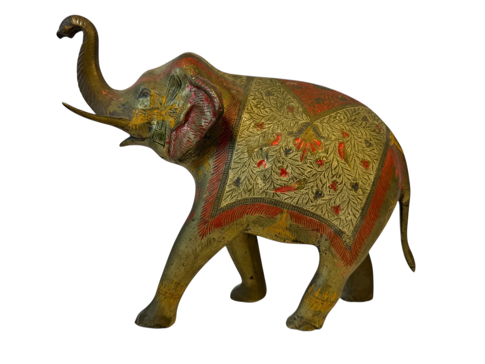 Brass Anglo-Indian Painted Elephant Figurine (1 of 5)