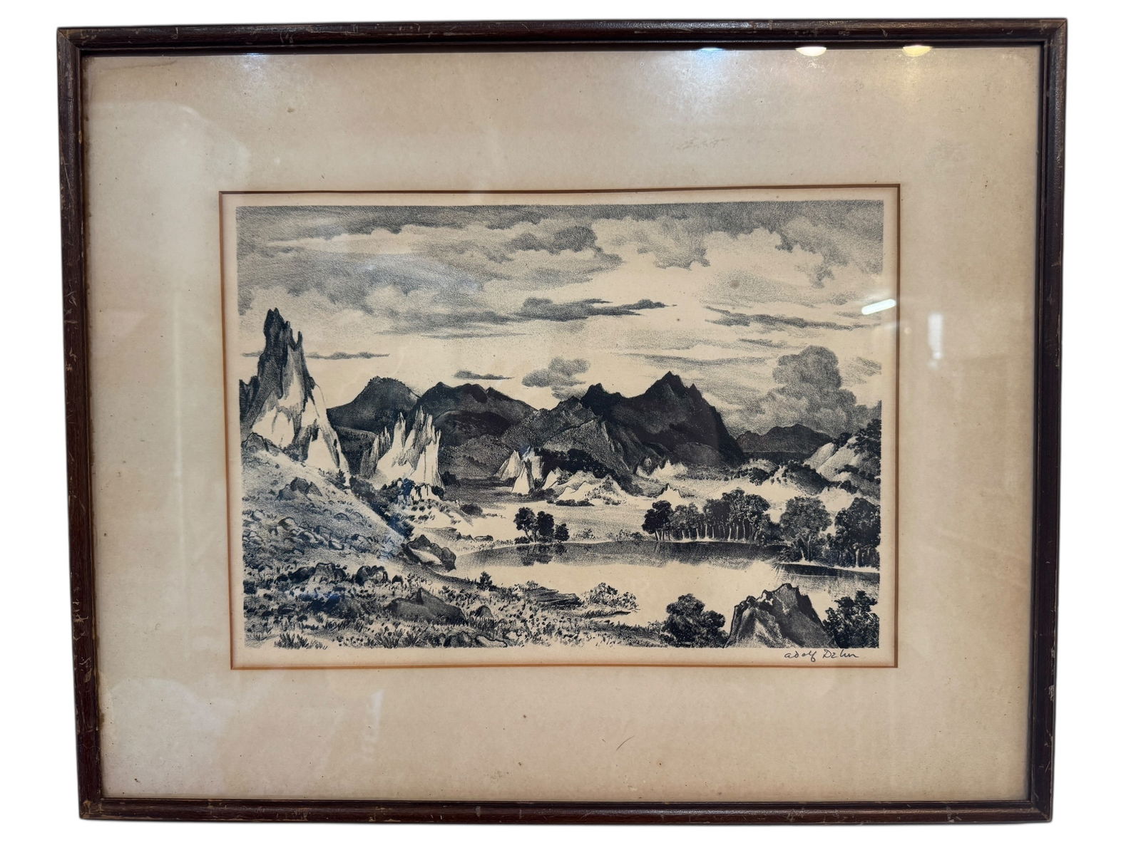 Adolf Dehn "Lake in the Garden of the Gods" Original Etching (1 of 5)