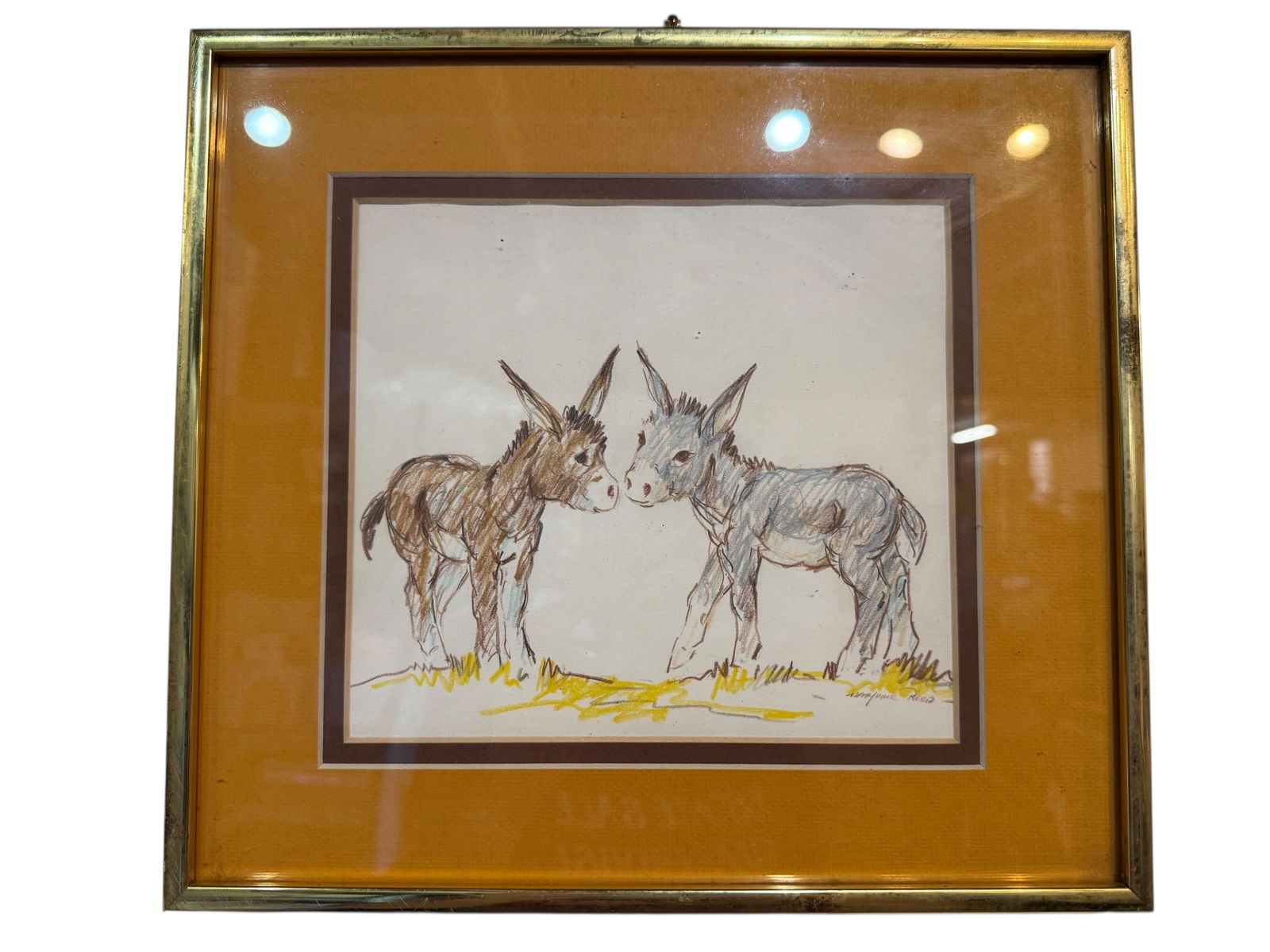 Majorie Reed Original Sketch Two Donkeys (1 of 5)