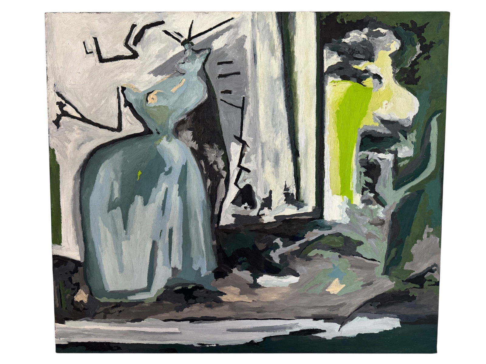 Lor Roybal "Glass Venus" Original Oil: Image dimensions: 28 x 32Artist: Lor Roybal (1949-Present) was born in Beulah, New Mexico.Photos are part of the description and should tell the whole story.