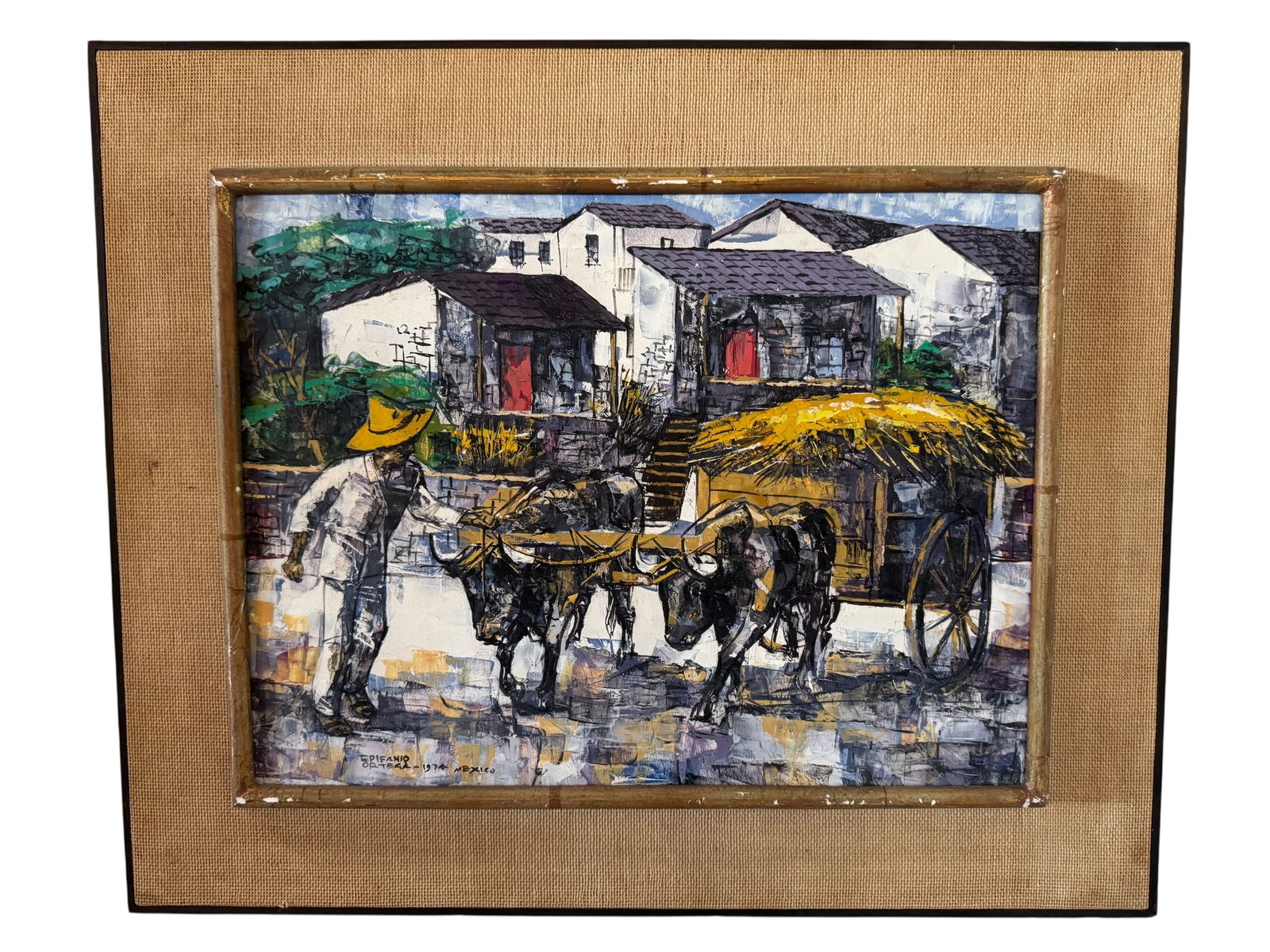 Epifanio Ortega Original Oil circa 1974: Image dimensions: 11.25 x 14.5Frame dimensions: 16.5 x 20Artist:Photos are part of the description and should tell the whole story.