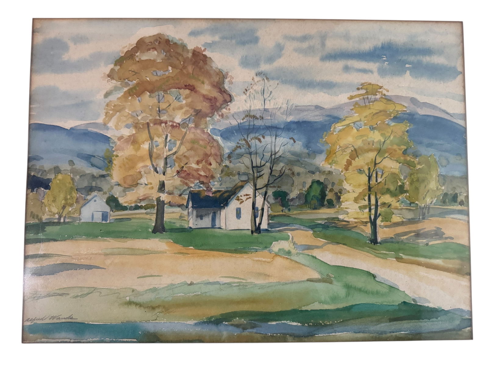 Alfred Wands Original Watercolor Landscape (1 of 5)