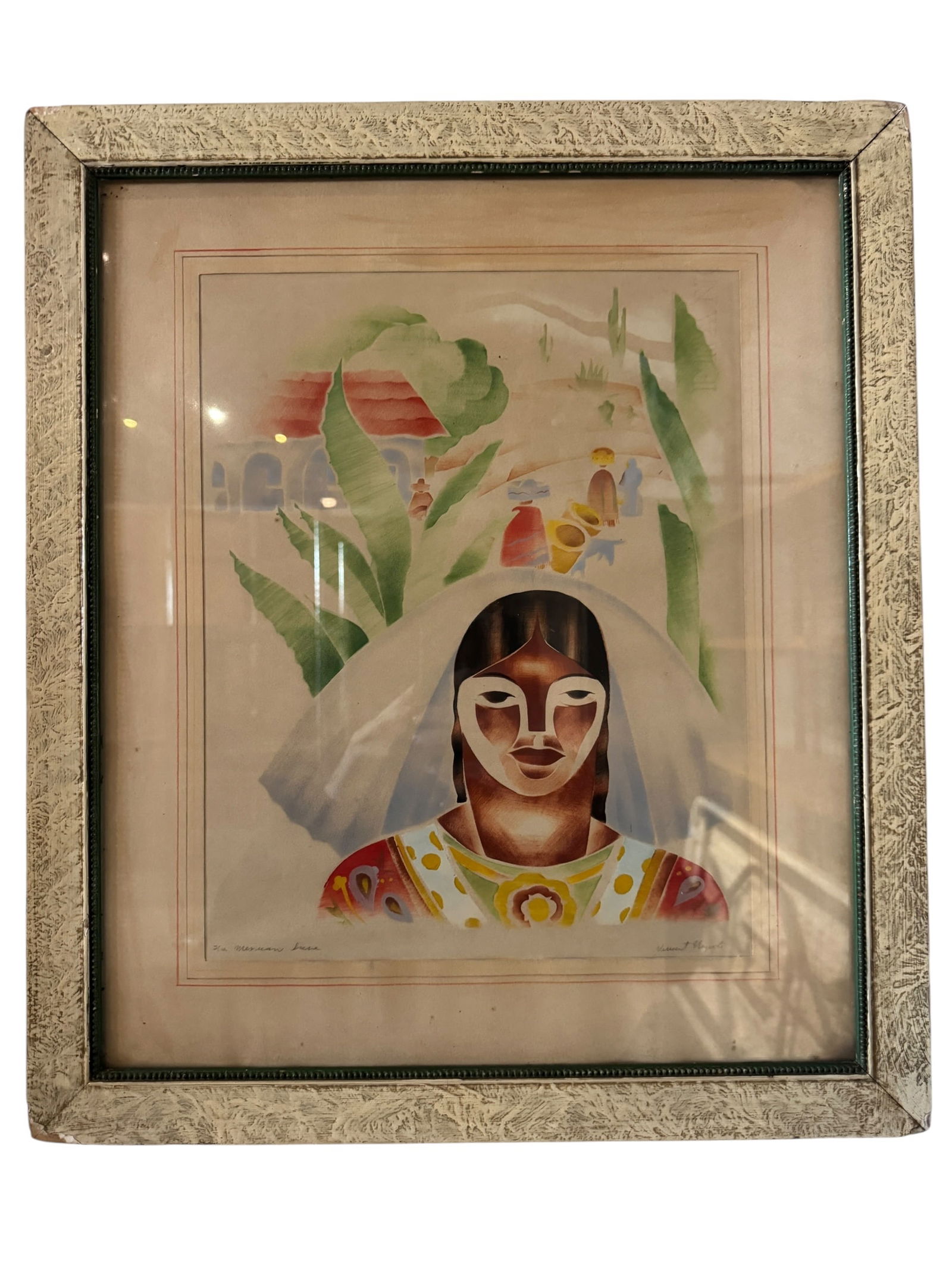 Signed Print: Image dimensions: 14.5 x 11.5 Frame dimensions: 21.5 x 18.5 Pencil Signed Artist: Unknown Photos are part of the description and should tell the whole story.