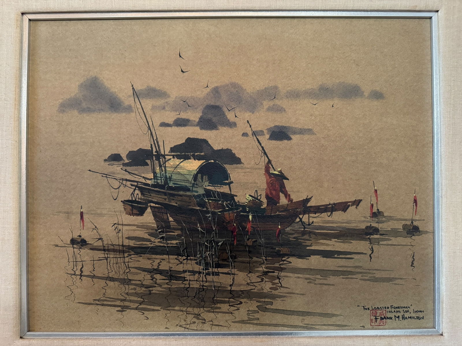 Frank Moss Hamilton "The Lobster Fisherman" Woodblock Print - 2