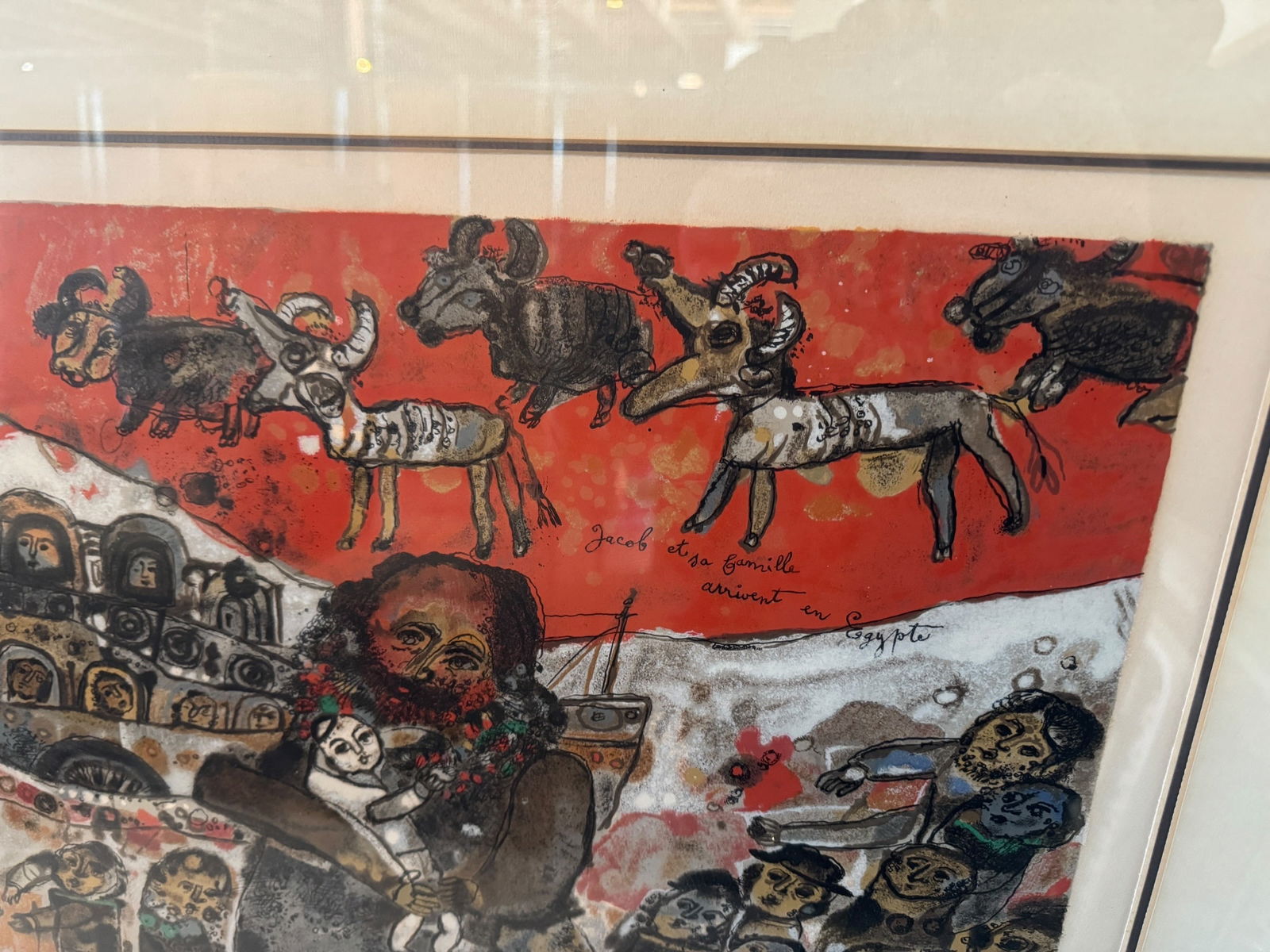 Theo Tobiasse "Jacob et sa Famille Arrivent an Egypte" Lithograph - 3