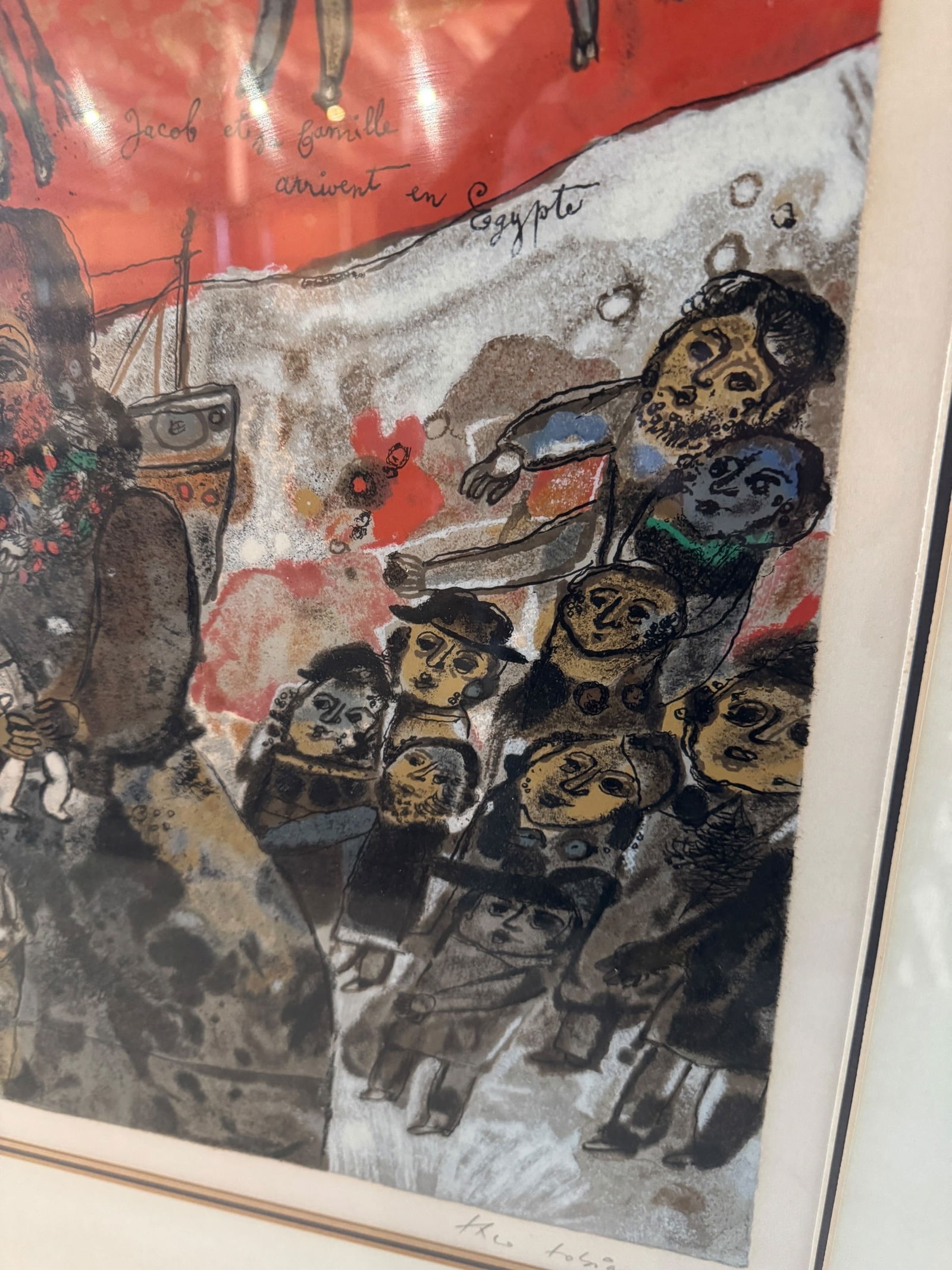 Theo Tobiasse "Jacob et sa Famille Arrivent an Egypte" Lithograph - 4