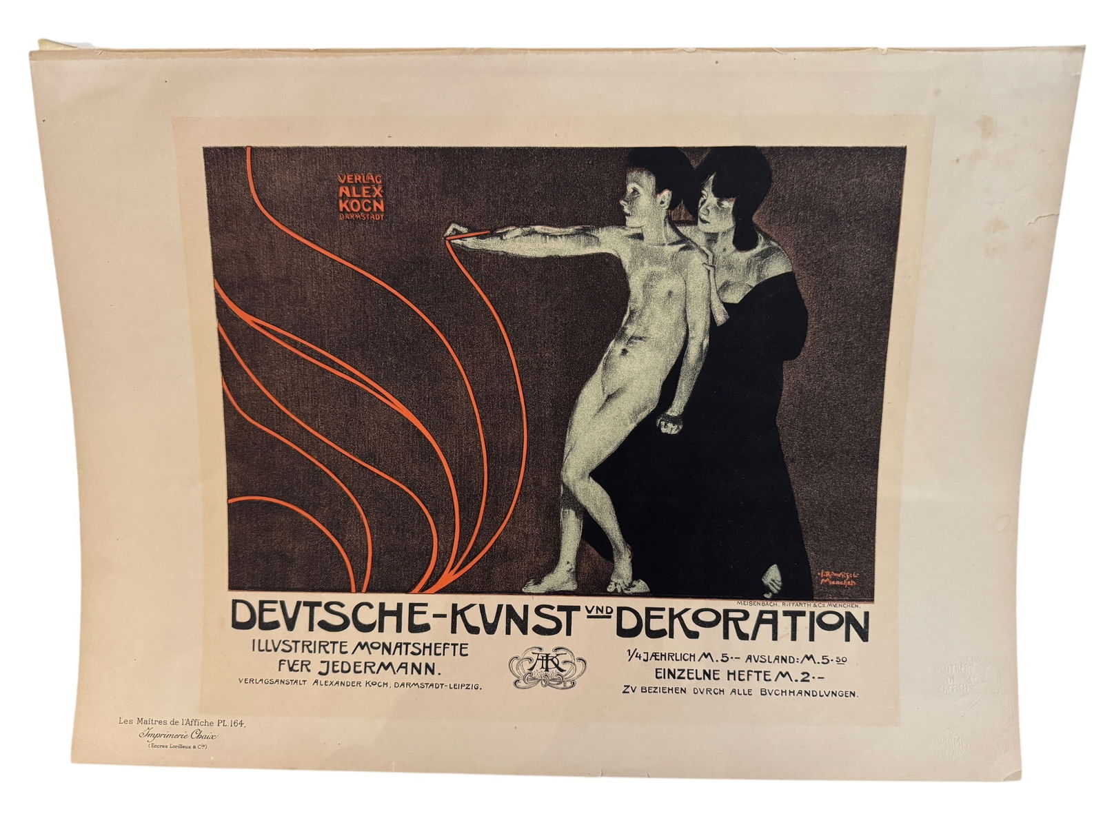 Antique Joseph Rudolf Witzel "Deutsche-Kunst Und Dekoration" Color Lithograph (1 of 9)